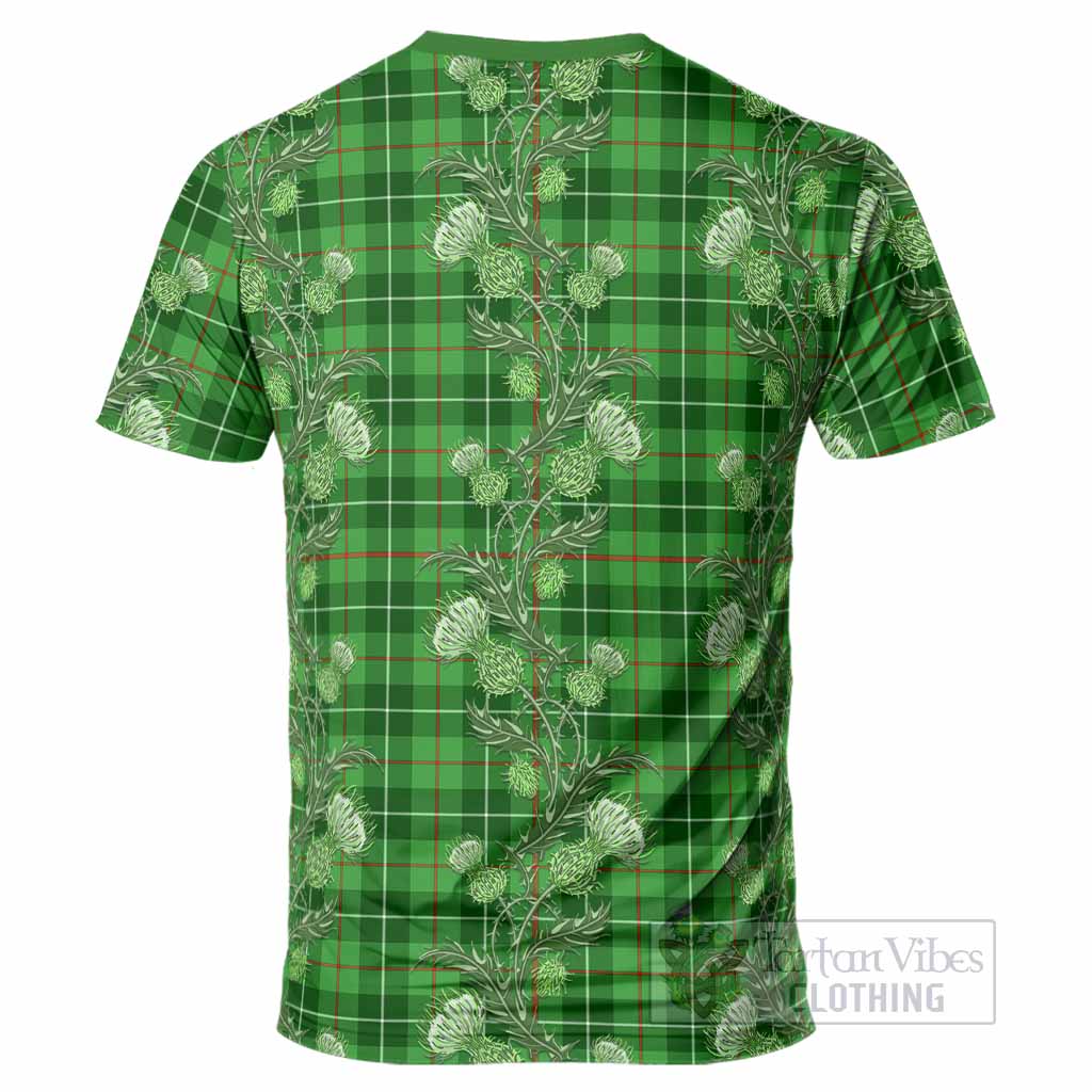 Clephane (Clephan) Tartan T-Shirt Seamless Scottish Thistle Flowers