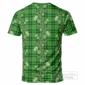 Clephane (Clephan) Tartan T-Shirt Seamless Scottish Thistle Flowers