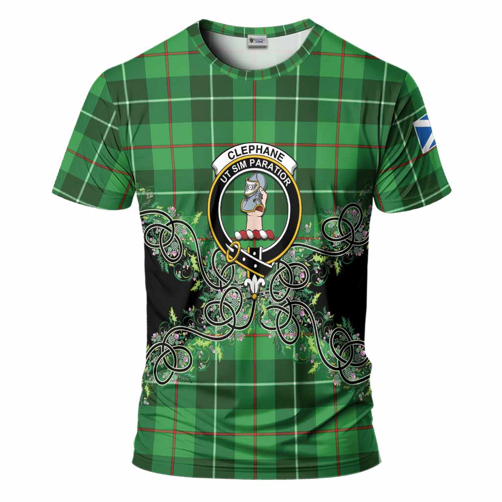 Clephane (Clephan) Tartan T-Shirt Thistle Scottish Spirit