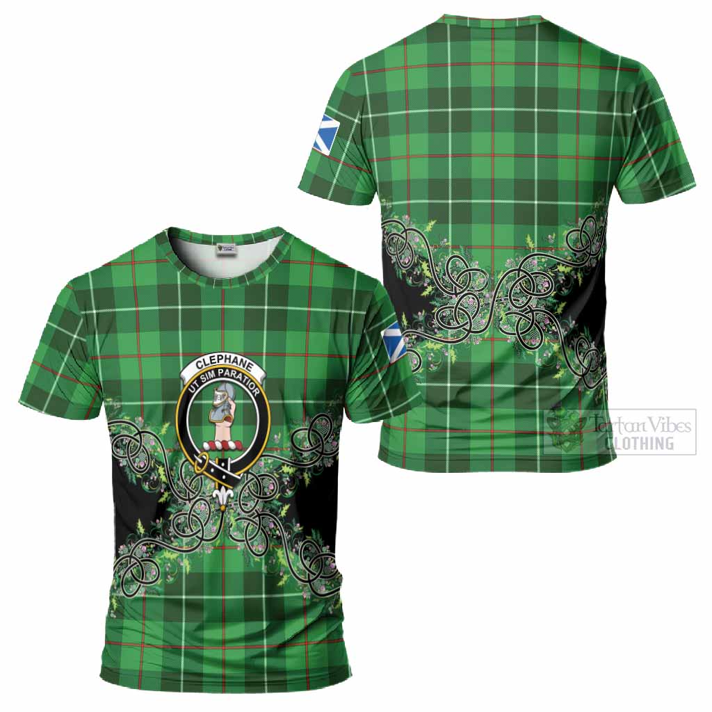 Clephane (Clephan) Tartan T-Shirt Thistle Scottish Spirit