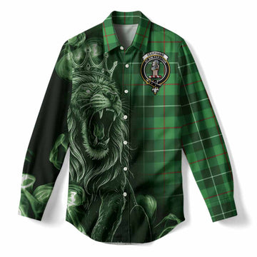 Clephane (Clephan) Tartan Women Casual Shirt Roaring Lion Heritage