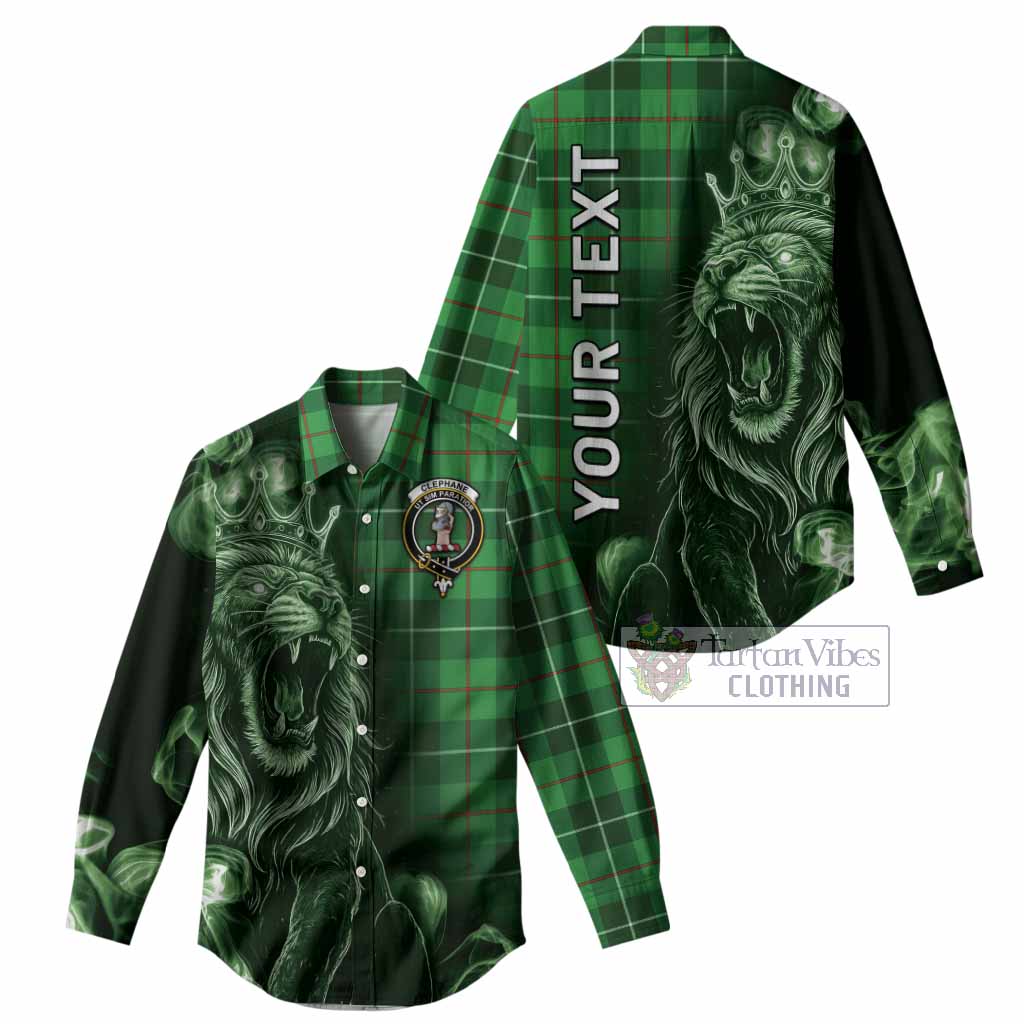Clephane (Clephan) Tartan Women Casual Shirt Roaring Lion Heritage