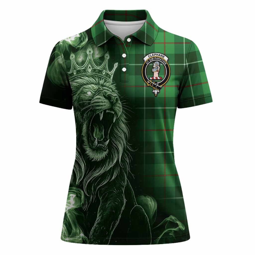 Clephane (Clephan) Tartan Women Polo Shirt Roaring Lion Heritage