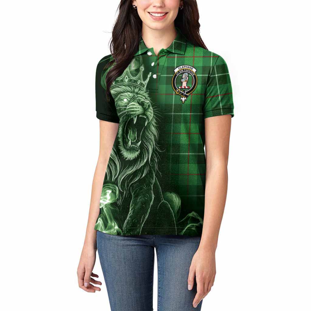 Clephane (Clephan) Tartan Women Polo Shirt Roaring Lion Heritage