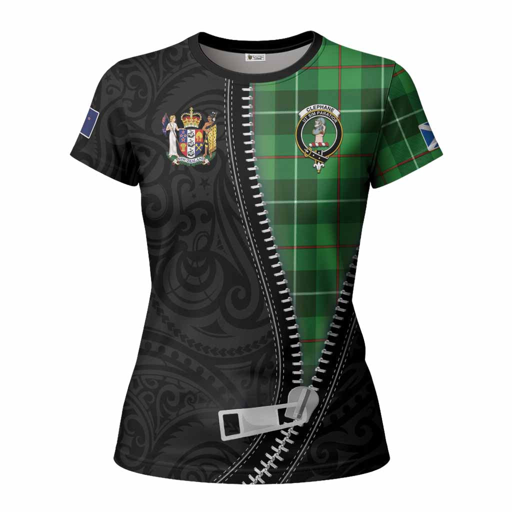Clephane (Clephan) Tartan Women T shirt New Zealand Pattern Unique Zipper Stylized