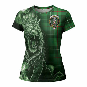 Clephane (Clephan) Tartan Women T shirt Roaring Lion Heritage