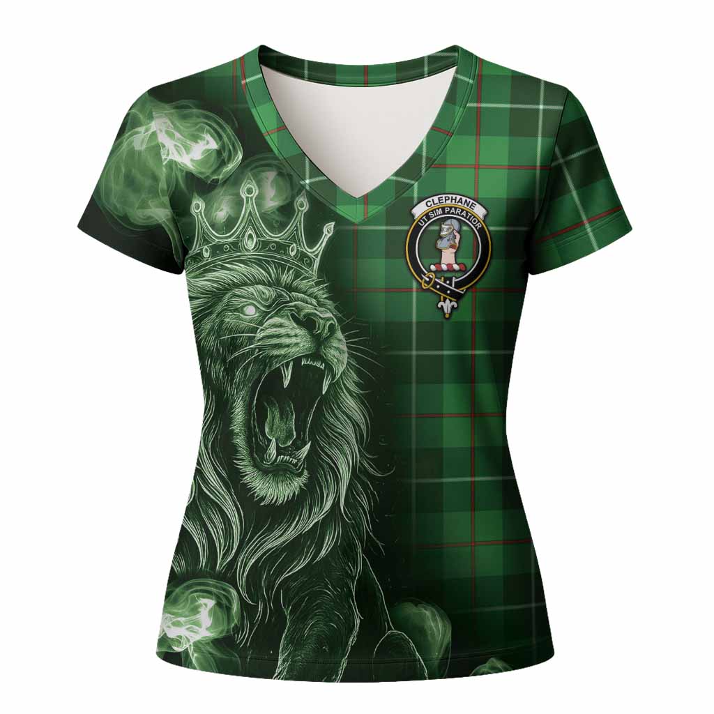 Clephane (Clephan) Tartan Women T shirt Roaring Lion Heritage
