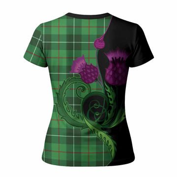 Clephane (Clephan) Tartan Women T shirt Traditional Scottish Thistle