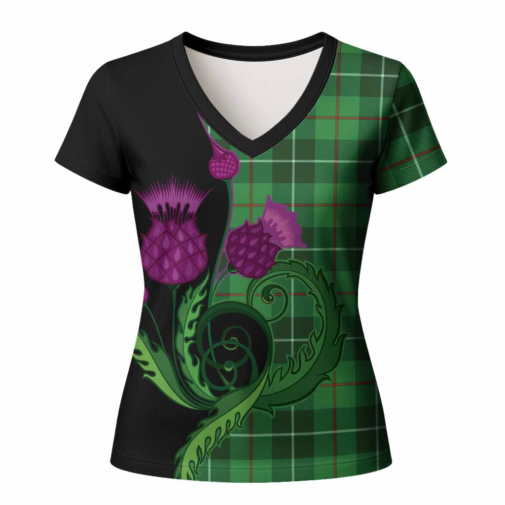 Clephane (Clephan) Tartan Women T shirt Traditional Scottish Thistle