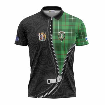 Clephane (Clephan) Tartan Zipper Polo Shirt New Zealand Pattern Unique Zipper Stylized