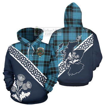 Clergy Tartan Hoodie Featuring Thistle and Scotland Map Zip Hoodie - Tartan Vibes Clothing