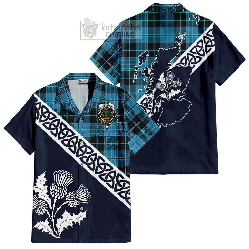 Clergy Tartan Hawaiian Shirt Featuring Thistle and Scotland Map Kid - Tartan Vibes Clothing