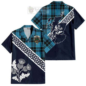 Clergy Tartan Hawaiian Shirt Featuring Thistle and Scotland Map Kid - Tartan Vibes Clothing