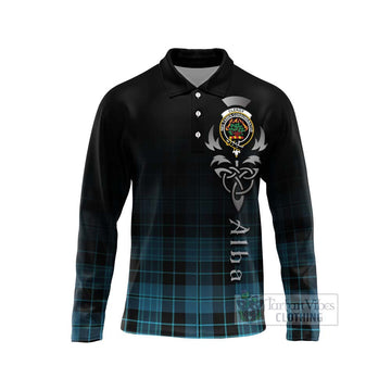 Clergy Tartan Long Sleeve Polo Shirt Featuring Alba Gu Brath Family Crest Celtic Inspired Unisex - Tartan Vibes Clothing