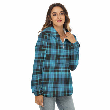 Clergy Tartan Women's Borg Fleece Hoodie with Half Zip Female - Tartan Vibes Clothing