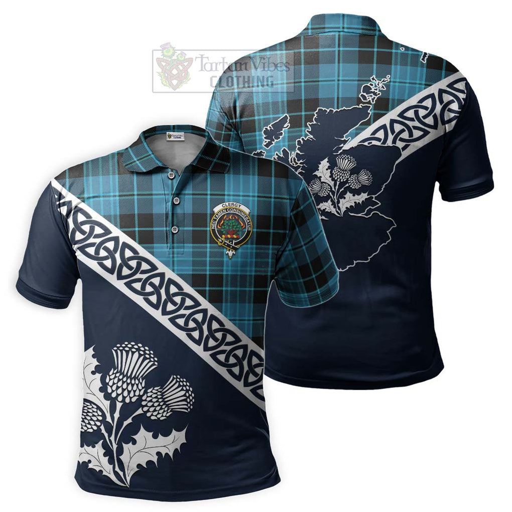 Clergy Tartan Polo Shirt Featuring Thistle and Scotland Map Kid - Tartanvibesclothing Store