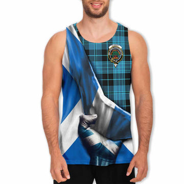 Clergy Tartan Men's Tank Top with Family Crest Scotland Patriotic Style Men - Tartan Vibes Clothing