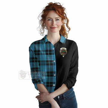 Clergy Tartan Women's Casual Shirt with Family Crest and Half Of Me Style Female - Tartan Vibes Clothing
