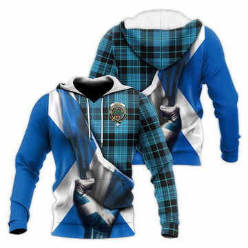 Clergy Tartan Knitted Hoodie with Family Crest Scotland Patriotic Style Unisex Knitted Pullover Hoodie - Tartan Vibes Clothing