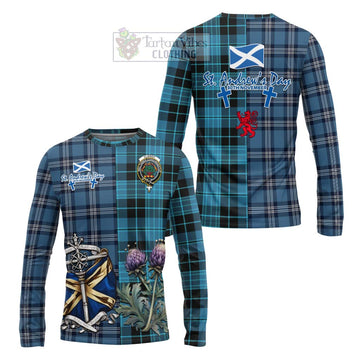 Clergy Tartan Long Sleeve T-Shirt Happy St. Andrew's Day Half Tartan Style Unisex - Tartan Vibes Clothing