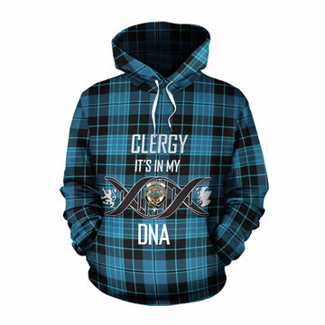Clergy Tartan Cotton Hoodie with Family Crest DNA In Me Style Pullover Hoodie XS - Tartan Vibes Clothing