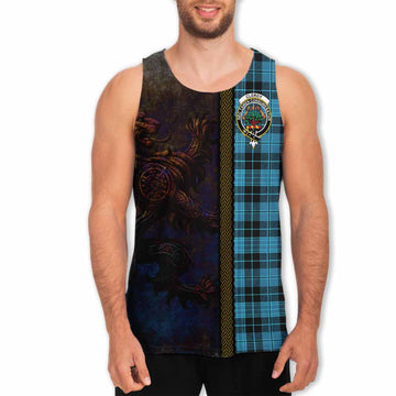 Clergy Tartan Family Crest Men's Tank Top Alba Gu Brath Be Brave Lion Ancient Style Men - Tartan Vibes Clothing