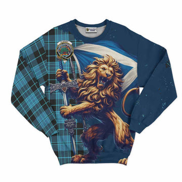 Clergy Tartan Family Crest Sweatshirt with Scottish Majestic Lion Unisex - Tartan Vibes Clothing