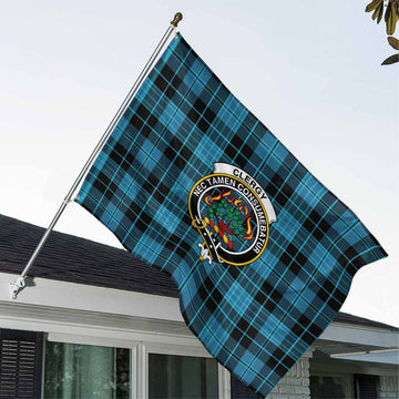 Tartan Vibes Clothing Clergy Tartan House Flag with Family Crest
