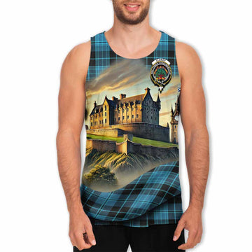 Clergy Tartan Family Crest Men's Tank Top with Scottish Ancient Castle Style Men - Tartan Vibes Clothing