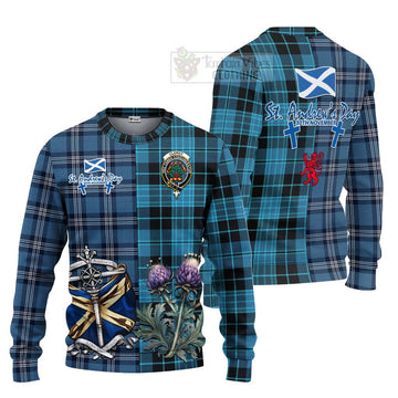 Clergy Tartan Knitted Sweater Happy St. Andrew's Day Half Tartan Style Unisex - Tartan Vibes Clothing