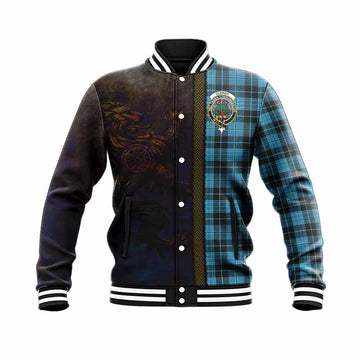 Tartan Vibes Clothing Clergy Tartan Family Crest Baseball Jacket Alba Gu Brath Be Brave Lion Ancient Style