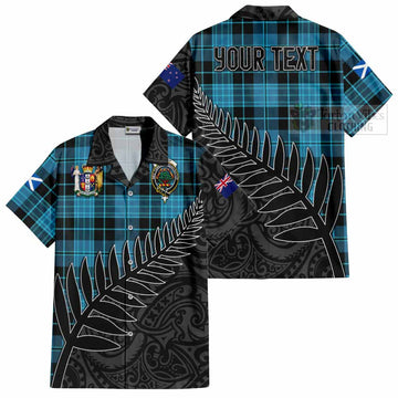 Clergy Crest Tartan Hawaiian Shirt with New Zealand Silver Fern Half Style Kid - Tartan Vibes Clothing