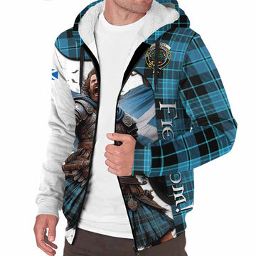 Tartan Vibes Clothing Clergy Crest Tartan Sherpa Hoodie Inspired by the Freedom of Scottish Warrior