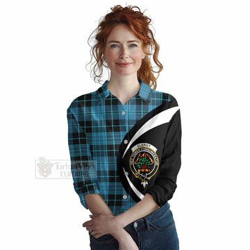Clergy Tartan Women's Casual Shirt with Family Crest Circle Style Female - Tartan Vibes Clothing