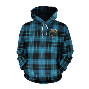 Clergy Tartan Cotton Hoodie with Family Crest Celtic Skull Style Pullover Hoodie XS - Tartan Vibes Clothing