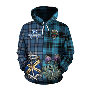 Clergy Tartan Cotton Hoodie Happy St. Andrew's Day Half Tartan Style Pullover Hoodie XS - Tartan Vibes Clothing