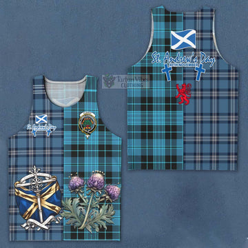Clergy Tartan Men's Tank Top Happy St. Andrew's Day Half Tartan Style Men - Tartan Vibes Clothing