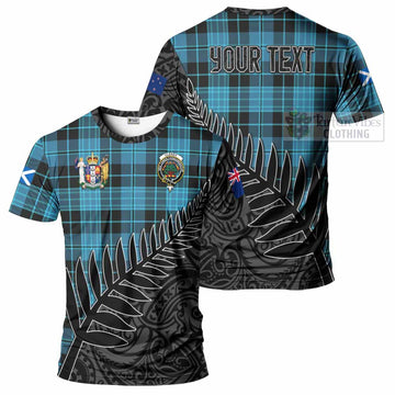 Clergy Crest Tartan T-Shirt with New Zealand Silver Fern Half Style Kid's Shirt - Tartan Vibes Clothing