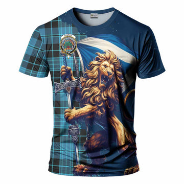 Clergy Tartan Family Crest T-Shirt with Scottish Majestic Lion Kid's Shirt - Tartan Vibes Clothing