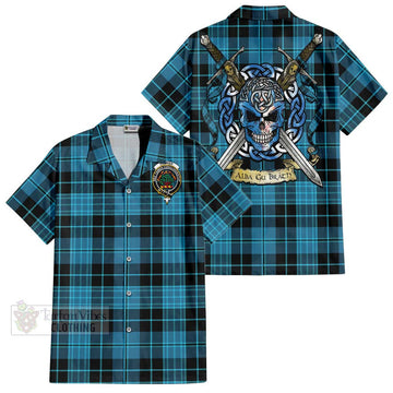 Clergy Tartan Hawaiian Shirt with Family Crest Celtic Skull Style Kid - Tartan Vibes Clothing