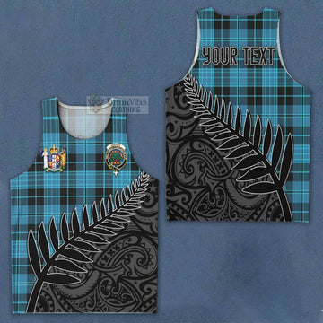 Clergy Crest Tartan Men's Tank Top with New Zealand Silver Fern Half Style Men - Tartan Vibes Clothing