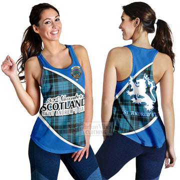 Clergy Family Crest Tartan Women's Racerback Tanks Celebrate Saint Andrew's Day in Style 4XL - Tartan Vibes Clothing