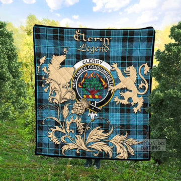 Tartan Vibes Clothing Clergy Tartan Quilt with Family Crest and Scottish Symbol Style