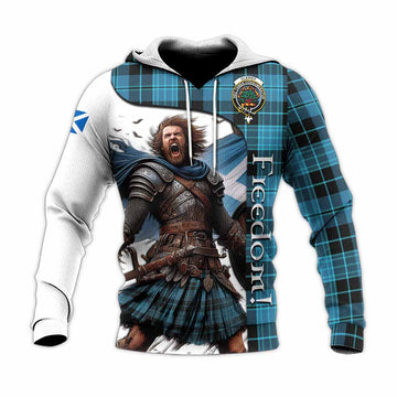 Tartan Vibes Clothing Clergy Crest Tartan Knitted Hoodie Inspired by the Freedom of Scottish Warrior