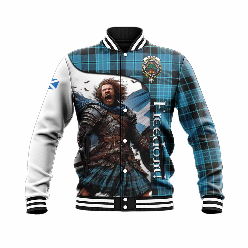 Clergy Crest Tartan Baseball Jacket Inspired by the Freedom of Scottish Warrior Unisex - Tartan Vibes Clothing