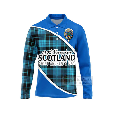 Clergy Family Crest Tartan Long Sleeve Polo Shirt Celebrate Saint Andrew's Day in Style Unisex - Tartan Vibes Clothing