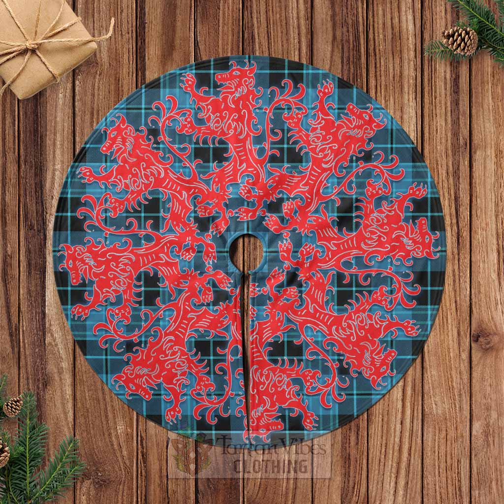 Clergy Tartan Christmas Tree Skirt Lion Rampant Style Casual Tree Skirts - Tartan Vibes Clothing