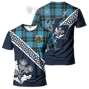 Clergy Tartan T-Shirt Featuring Thistle and Scotland Map Kid's Shirt - Tartanvibesclothing Store