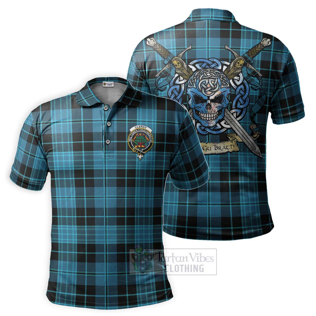 Clergy Tartan Polo Shirt with Family Crest Celtic Skull Style Kid - Tartan Vibes Clothing