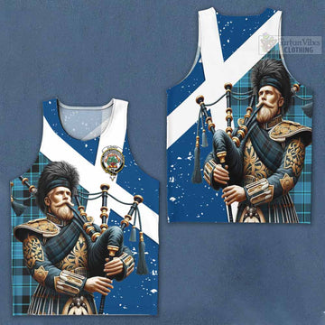Clergy Tartan Men's Tank Top with Family Crest Scottish Bagpiper Vibes Men - Tartan Vibes Clothing